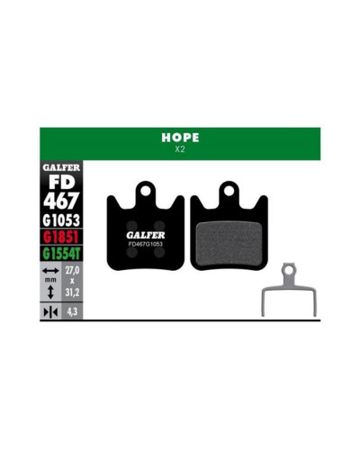 GALFER Pastilla Freno Standard G1053 (Hope X2) Semimetálica